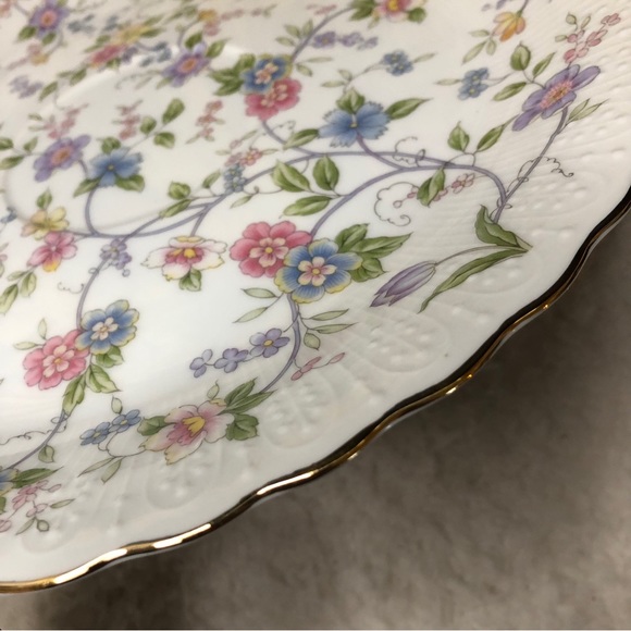 Vintage “Andrea” Floral Chintz w/Gold Trim By Sadek 3pc Party Server - Picture 11 of 16